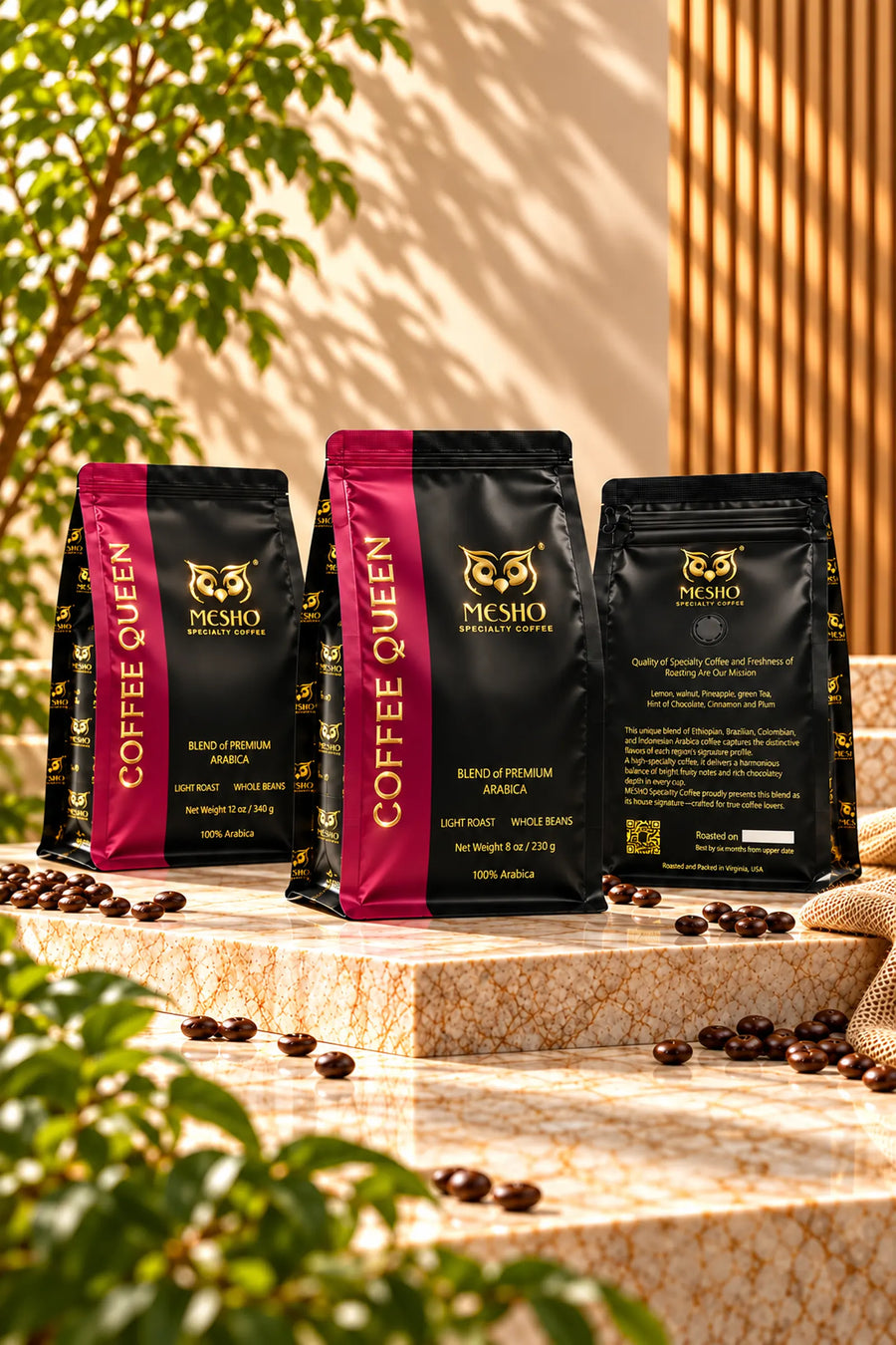 COFFEE QUEEN, Light Roast Blend Arabica Coffee